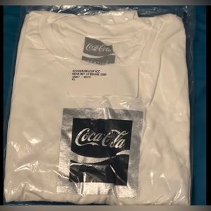 Coca Cola Shirt Mens Large XL White Long Sleeve Crewneck Starlight